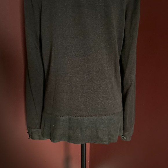 Vintage LAFAYETTE 148 Brown Lightweight Button down Sweater M - Picture 6 of 12